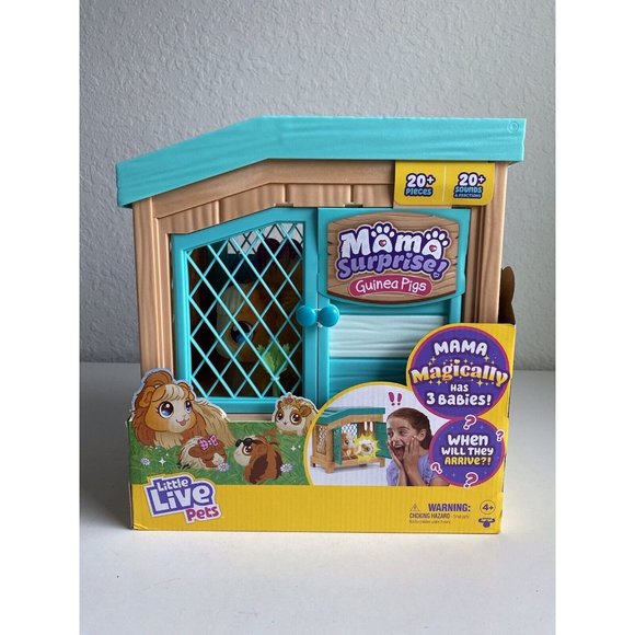 Little Live Pets MAMA SURPRISE Guinea Pig Hutch & 3 Babies Interactive Sounds